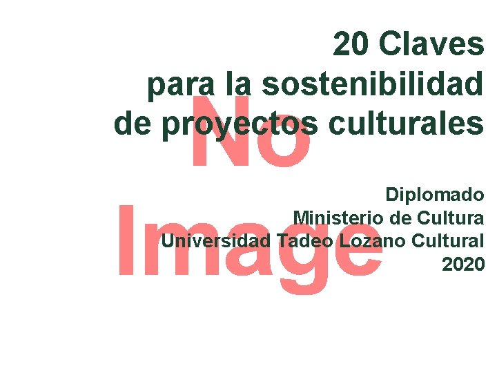20 Claves para la sostenibilidad de proyectos culturales Diplomado Ministerio de Cultura Universidad Tadeo