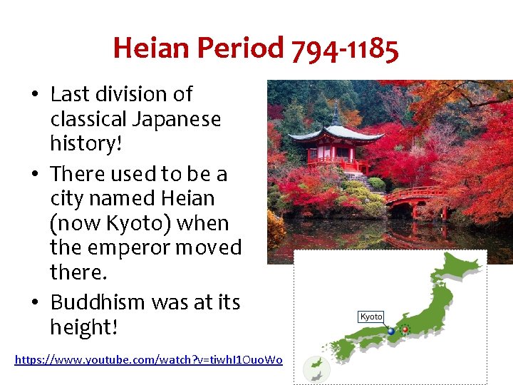 Heian Period 794 -1185 • Last division of classical Japanese history! • There used