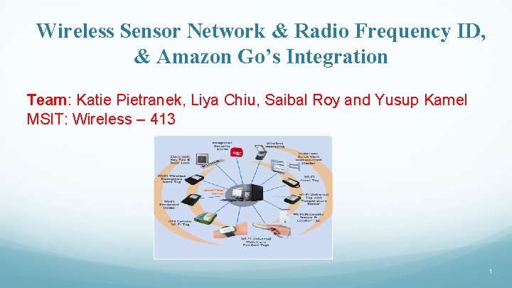 Wireless Sensor Network & Radio Frequency ID, & Amazon Go’s Integration Team: Katie Pietranek,