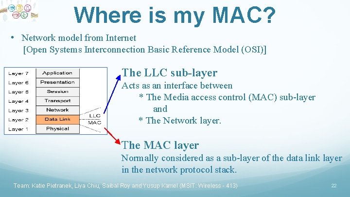 Where is my MAC? • Network model from Internet [Open Systems Interconnection Basic Reference