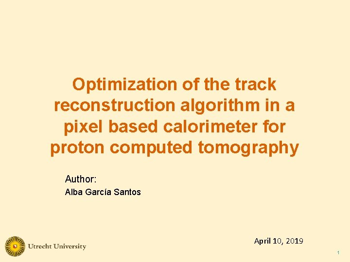 Optimization of the track reconstruction algorithm in a pixel based calorimeter for proton computed Optimization of the track reconstruction algorithm in a pixel based calorimeter for proton computed