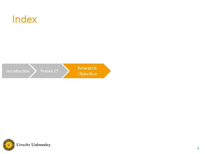 Index Introduction Proton CT Research Objective 4 Index Introduction Proton CT Research Objective 4