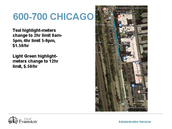 600 -700 CHICAGO Teal highlight-meters change to 2 hr limit 8 am 5 pm,