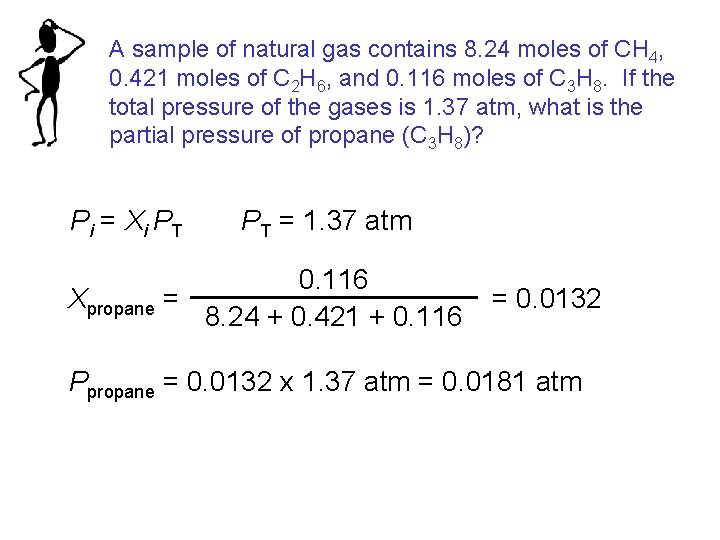 A sample of natural gas contains 8. 24 moles of CH 4, 0. 421