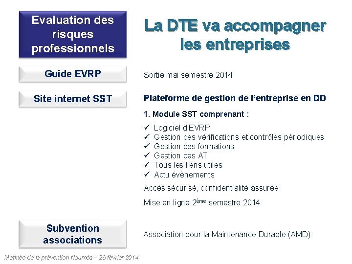 Evaluation des risques professionnels Guide EVRP Site internet SST La DTE va accompagner les Evaluation des risques professionnels Guide EVRP Site internet SST La DTE va accompagner les