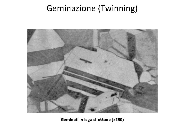 Geminazione (Twinning) Geminati in lega di ottone (x 250) Geminazione (Twinning) Geminati in lega di ottone (x 250)