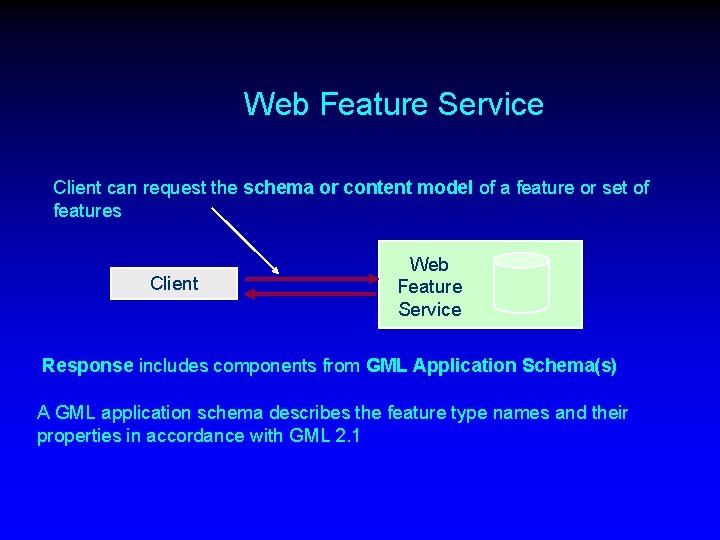 Web Feature Service Client can request the schema or content model of a feature