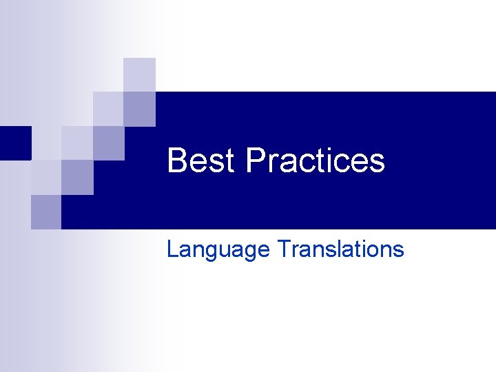Best Practices Language Translations 