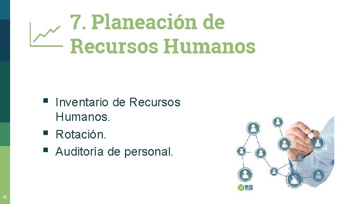 7. Planeación de Recursos Humanos § § § 51 Inventario de Recursos Humanos. Rotación.