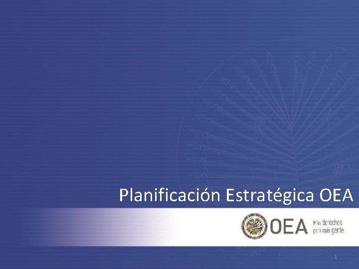 Planificación Estratégica OEA 1 