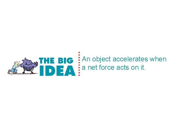 An object accelerates when a net force acts on it. 