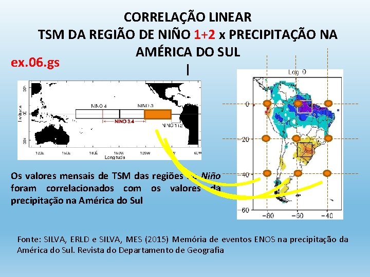 CORRELAÇÃO LINEAR TSM DA REGIÃO DE NIÑO 1+2 x PRECIPITAÇÃO NA AMÉRICA DO SUL