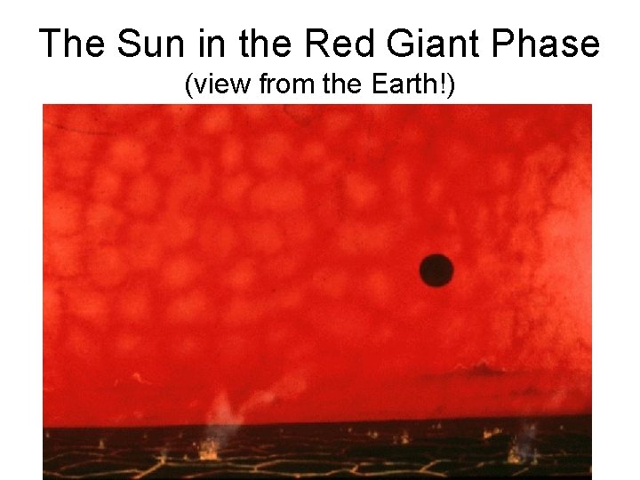 The Sun in the Red Giant Phase (view from the Earth!) 