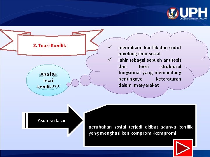  2. Teori Konflik ü ü Apa itu teori konflik? ? ? Asumsi dasar