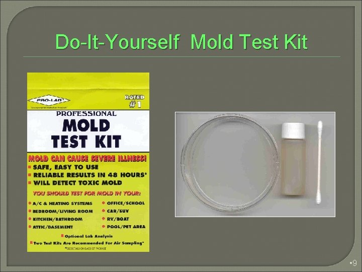 Do-It-Yourself Mold Test Kit • 9 