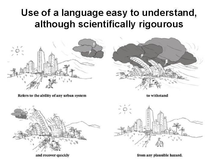 Use of a language easy to understand, although scientifically rigourous 