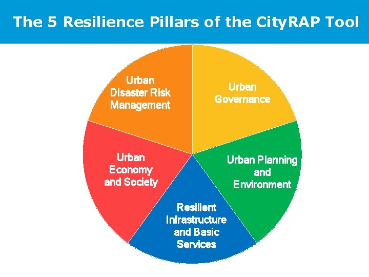 The 5 Resilience Pillars of the City. RAP Tool Urban Disaster Risk Management Urban