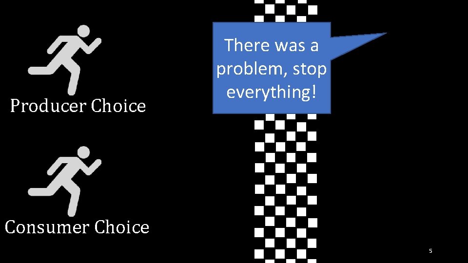 Producer Choice There was a problem, stop everything! Consumer Choice 5 