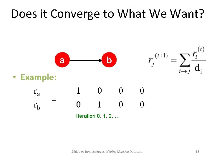 Does it Converge to What We Want? a • Example: ra = rb b