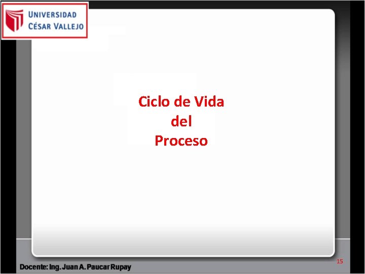 Ciclo de Vida del Proceso 15 Ciclo de Vida del Proceso 15