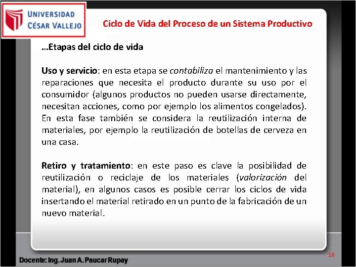 Ciclo de Vida del Proceso de un Sistema Productivo …Etapas del ciclo de vida Ciclo de Vida del Proceso de un Sistema Productivo …Etapas del ciclo de vida