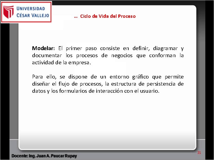 … Ciclo de Vida del Proceso Modelar: El primer paso consiste en definir, diagramar … Ciclo de Vida del Proceso Modelar: El primer paso consiste en definir, diagramar