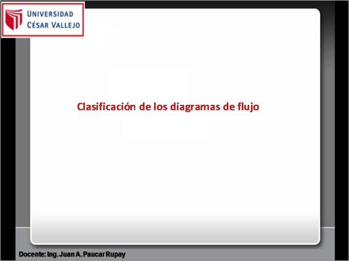 Clasificación de los diagramas de flujo Clasificación de los diagramas de flujo