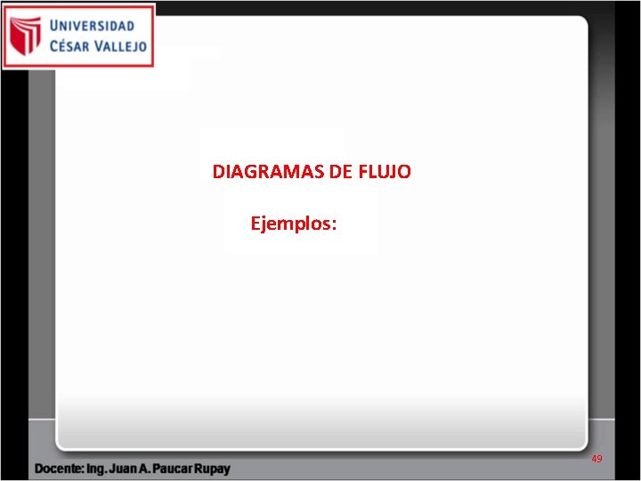 DIAGRAMAS DE FLUJO Ejemplos: 49 DIAGRAMAS DE FLUJO Ejemplos: 49
