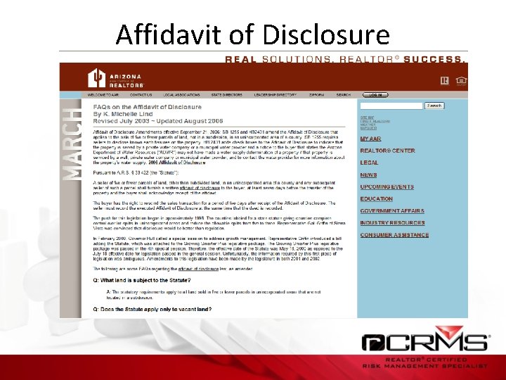 Affidavit of Disclosure 