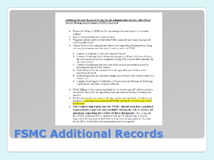 FSMC Additional Records FSMC Additional Records