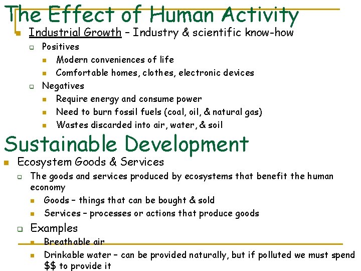 The Effect of Human Activity n Industrial Growth – Industry & scientific know-how q