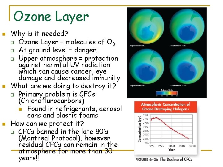 Ozone Layer n n n Why is it needed? q Ozone Layer – molecules