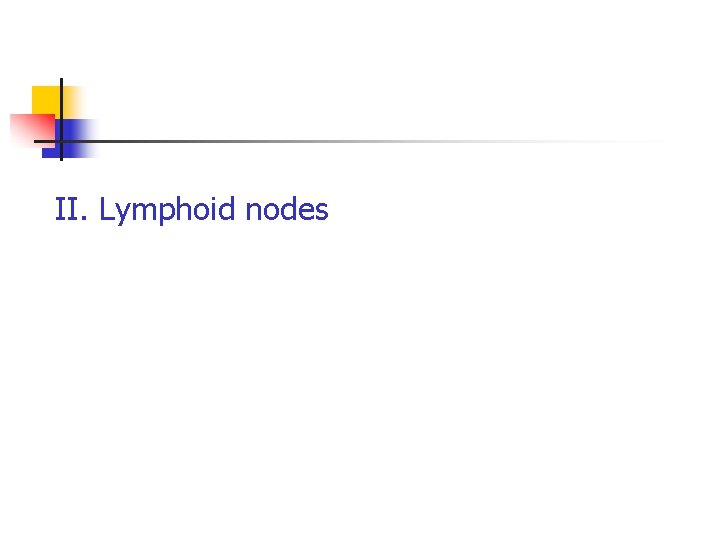 II. Lymphoid nodes 