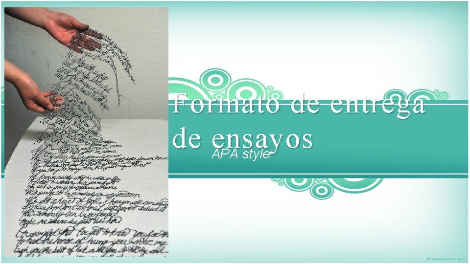 Formato de entrega de APA ensayos style 