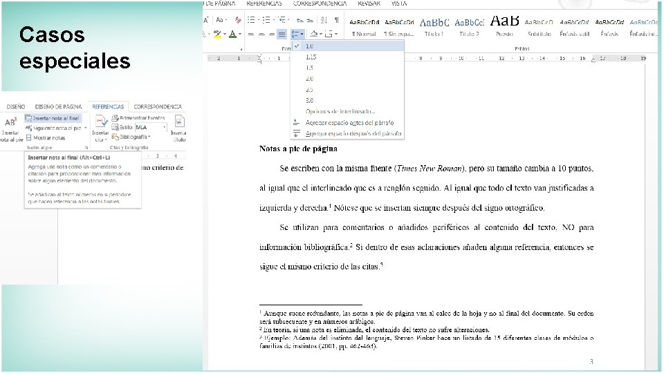 Casos especiales 