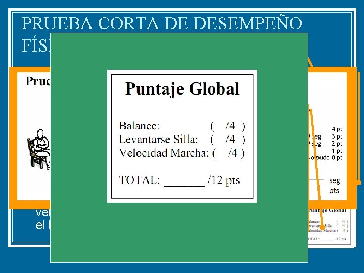 PRUEBA CORTA DE DESEMPEÑO FÍSICO (SPPB-INGLÉS) n n n Desarrollada y validada con datos