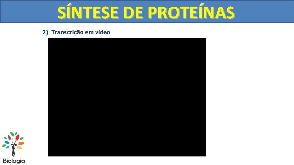 SÍNTESE DE PROTEÍNAS 2) Transcrição em vídeo 