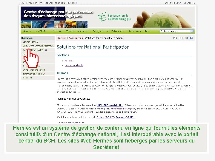 Hermès est un système de gestion de contenu en ligne qui fournit les éléments