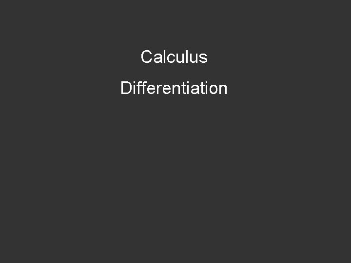 Calculus Differentiation 