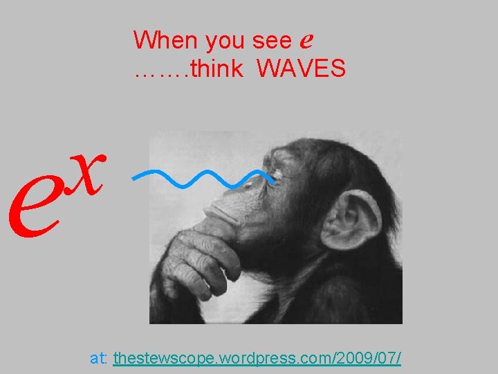 When you see e ……. think WAVES x e at: thestewscope. wordpress. com/2009/07/ 