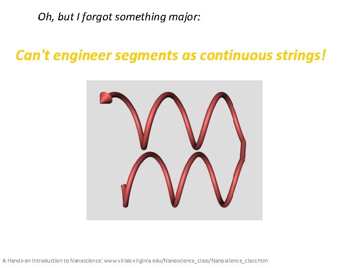 Oh, but I forgot something major: Can't engineer segments as continuous strings! A Hands-on