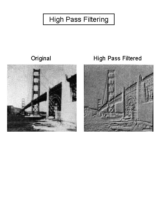 High Pass Filtering Original High Pass Filtered 
