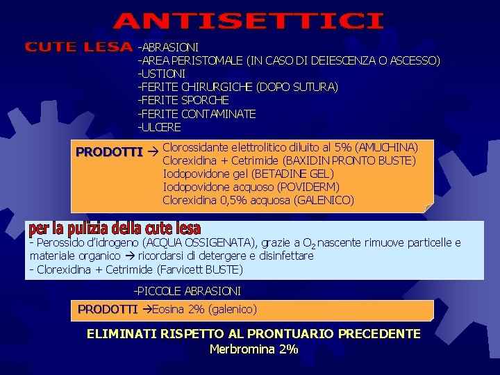 -ABRASIONI -AREA PERISTOMALE (IN CASO DI DEIESCENZA O ASCESSO) -USTIONI -FERITE CHIRURGICHE (DOPO SUTURA)