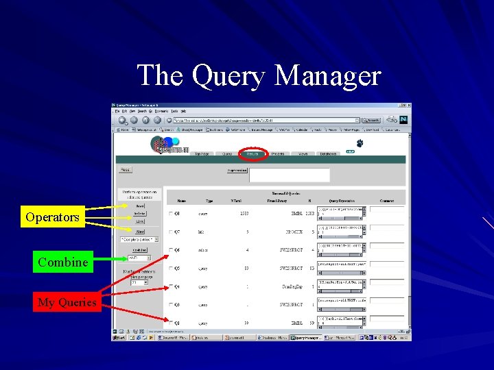 The Query Manager Operators Combine My Queries 