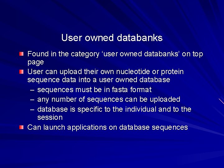 User owned databanks Found in the category ‘user owned databanks’ on top page User