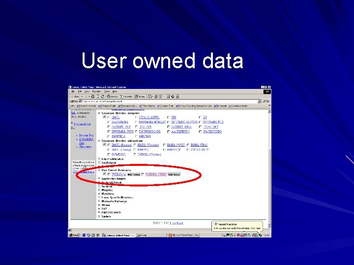 User owned data 