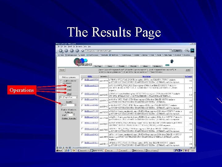 The Results Page Operations 