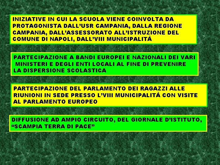 INIZIATIVE IN CUI LA SCUOLA VIENE COINVOLTA DA PROTAGONISTA DALL’USR CAMPANIA, DALLA REGIONE CAMPANIA,