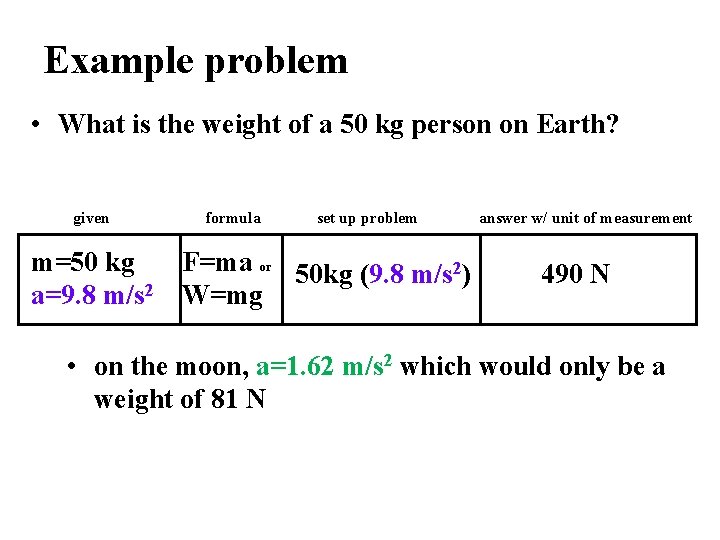 Gravity And Weight Omar Has The Following 1