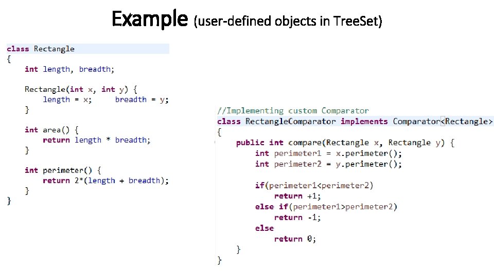 Example (user-defined objects in Tree. Set) 